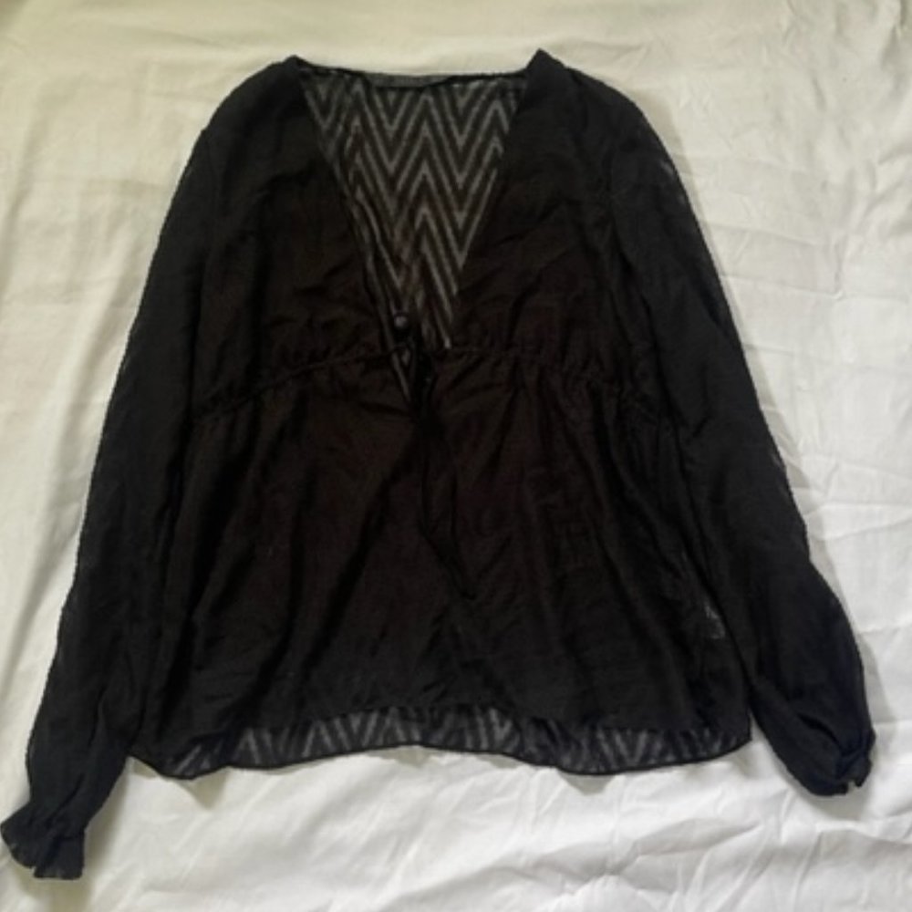Zara Trafaluc Sheer Blouse Size M
